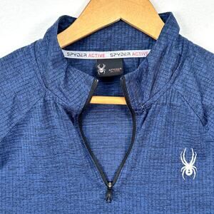 Spyder Active 1/4 Zip Pullover - Blue - Size Large